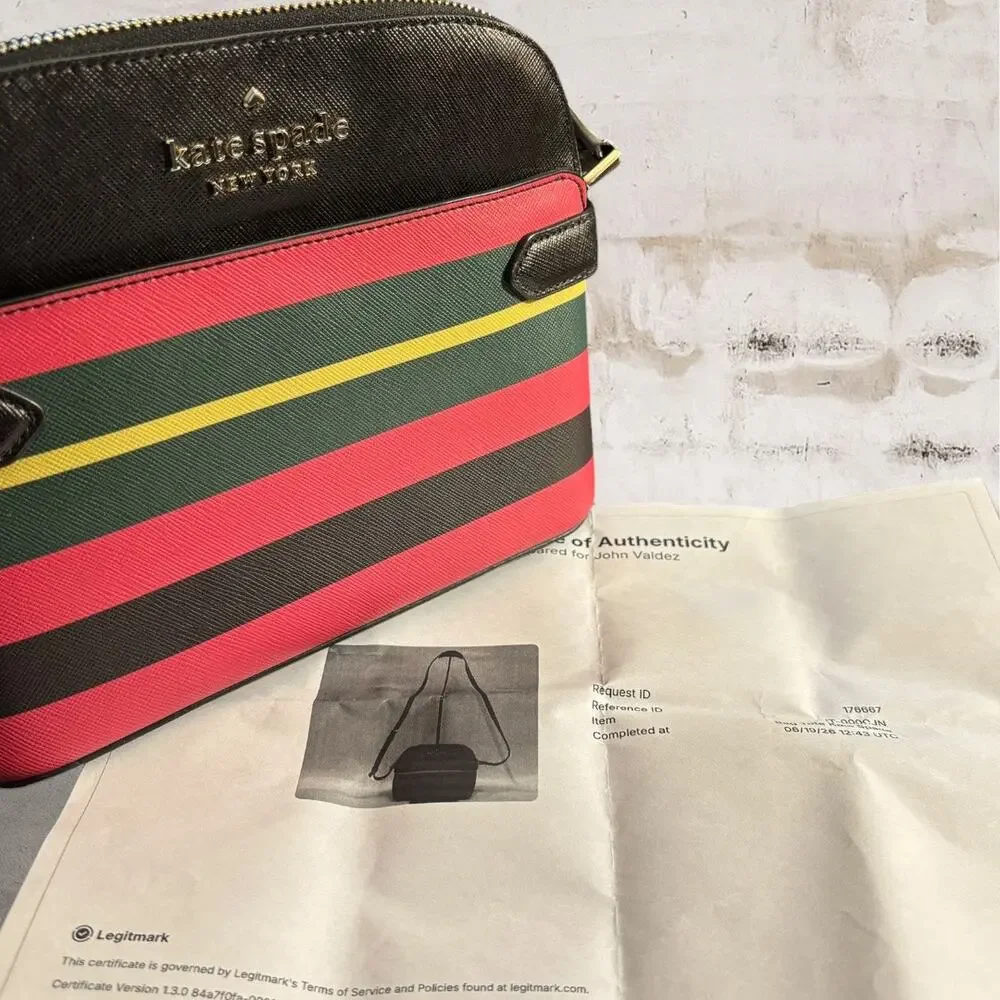 Kate Spade Staci Dome Crossbody Bag in Wrapping Paper Multi Striped